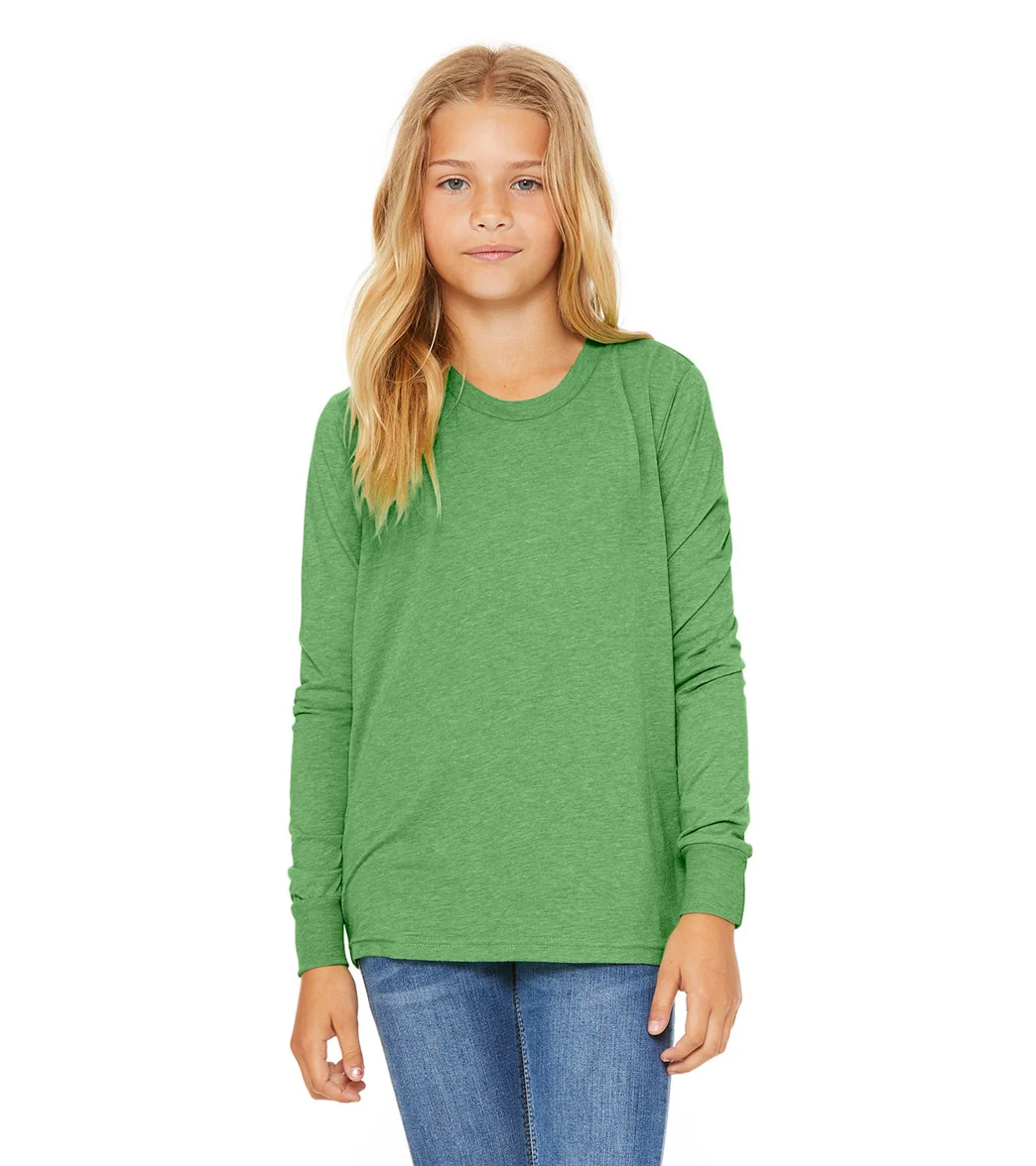 Bella + Canvas Youth Jersey Long Sleeve T-Shirt - Image 21