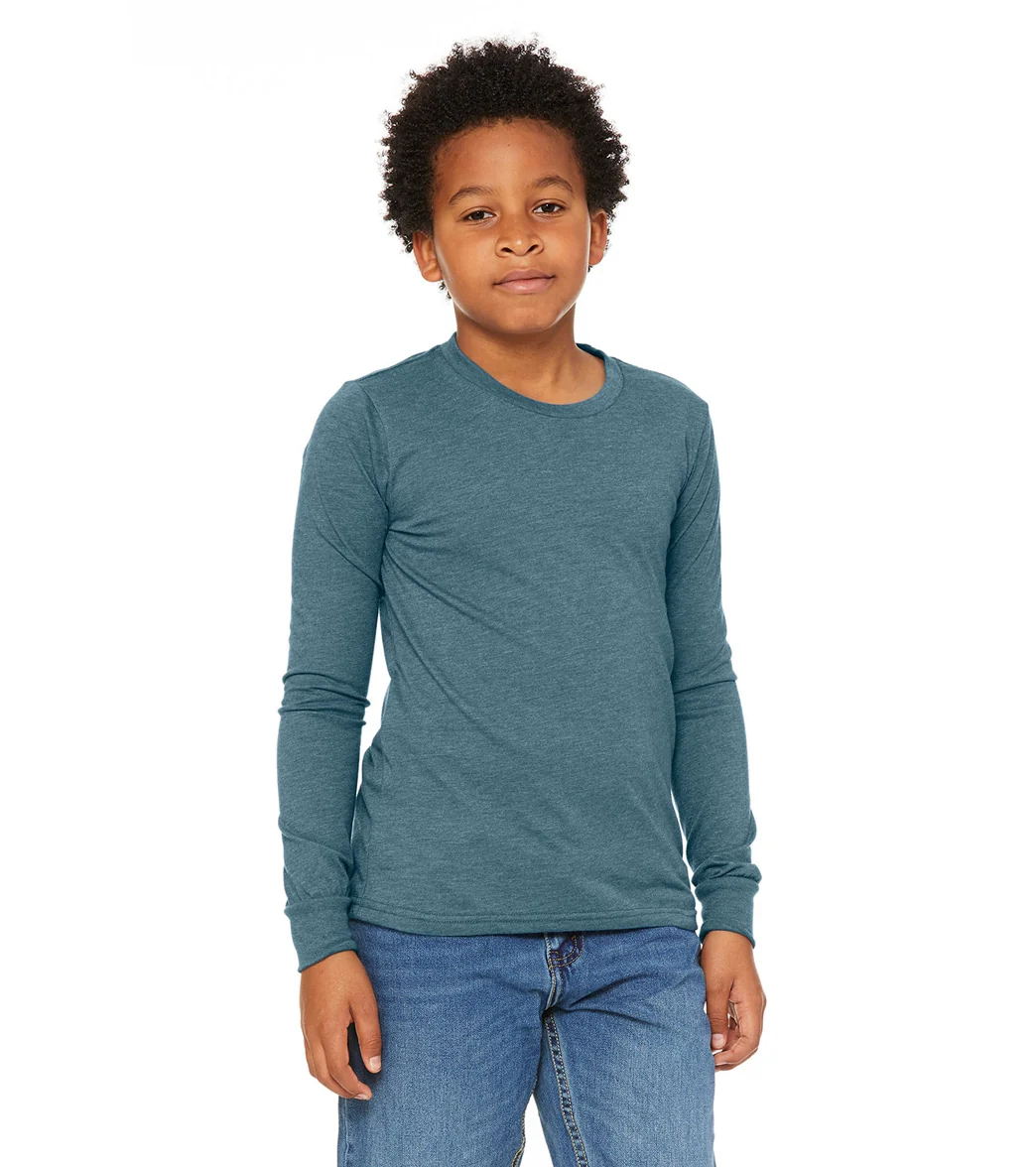 Bella + Canvas Youth Jersey Long Sleeve T-Shirt - Image 22