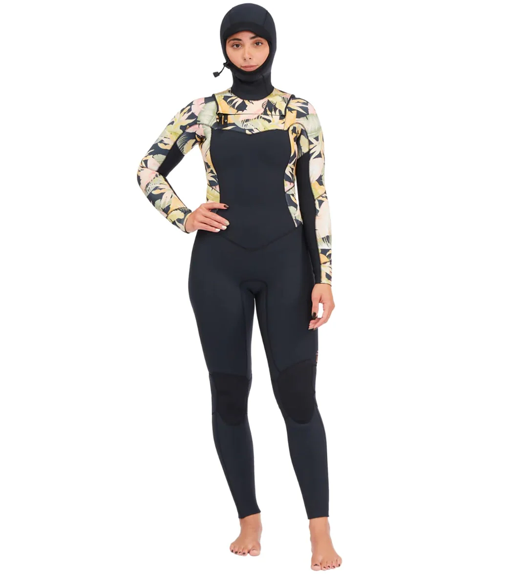 Billabong Women's 4/3mm Salty Dayz Hooded Chest Zip Fullsuit Wetsuit - Image 4