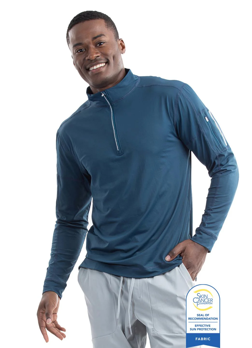 Bloq UV Men's Mock 1/4 Zip UPF 50 Pull Over - Image 13