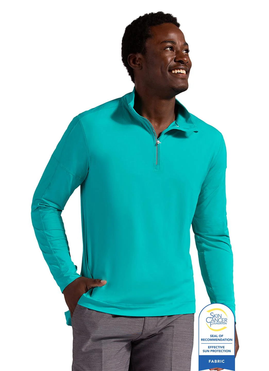 Bloq UV Men's Mock 1/4 Zip UPF 50 Pull Over - Image 22