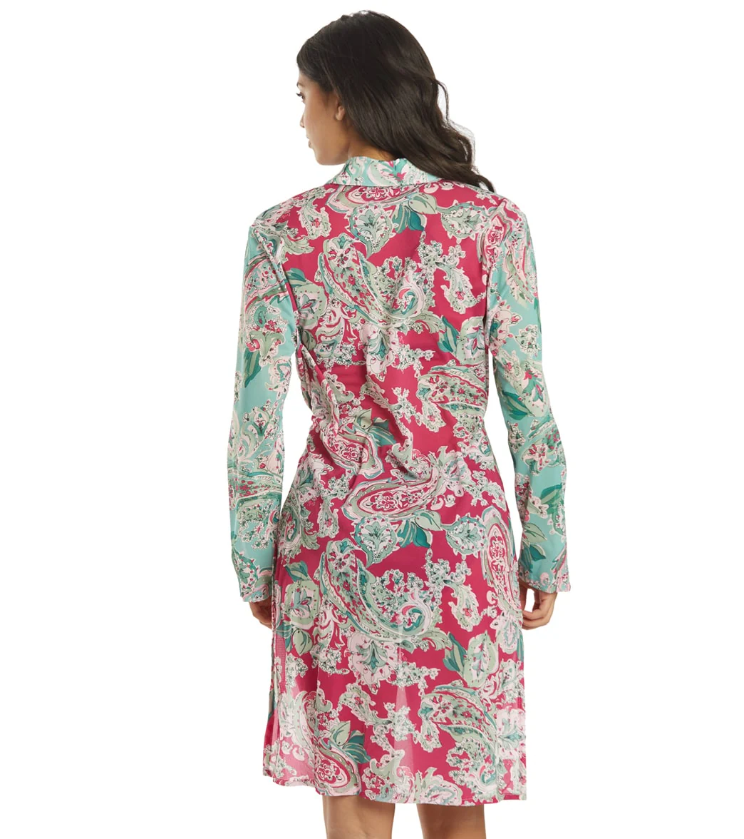 Carmen Marc Valvo Women's Bellagio Paisley Cover Up Shirt Dress - Image 3