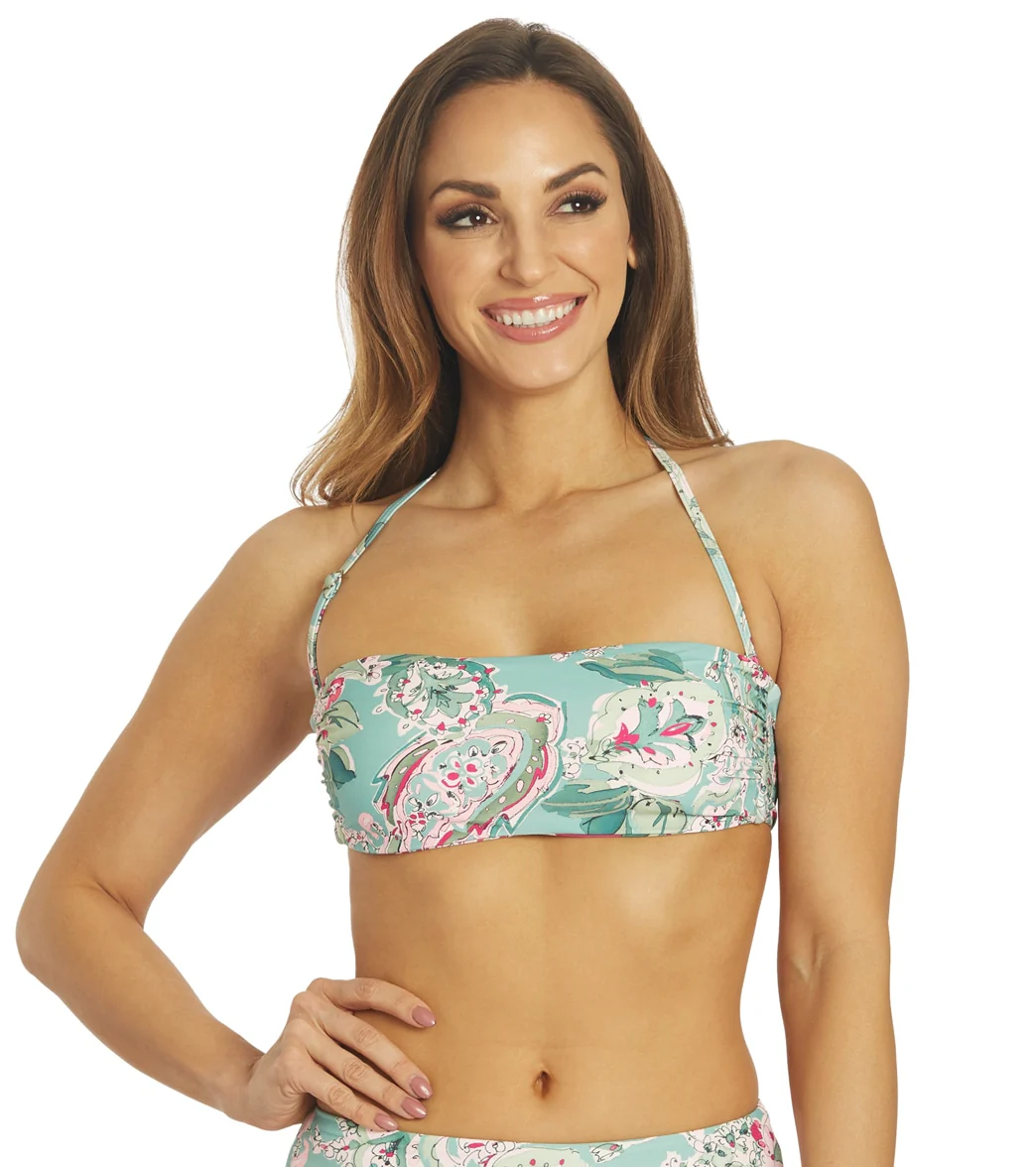 Carmen Marc Valvo Women's Bellagio Paisley Reversible Bandeau Bikini Top - Image 7