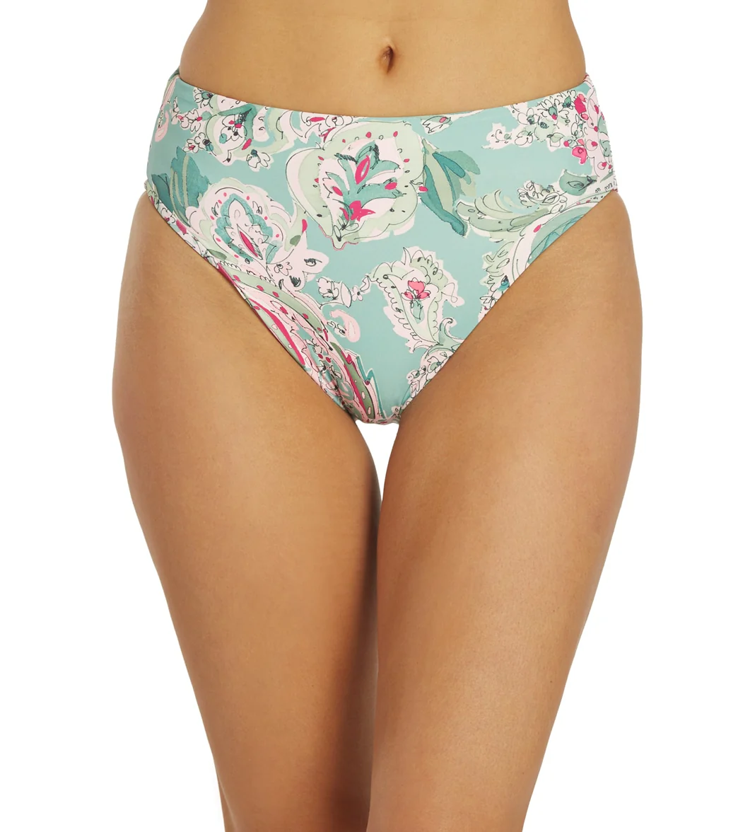 Carmen Marc Valvo Women's Bellagio Paisley Reversible High Bikini Bottom