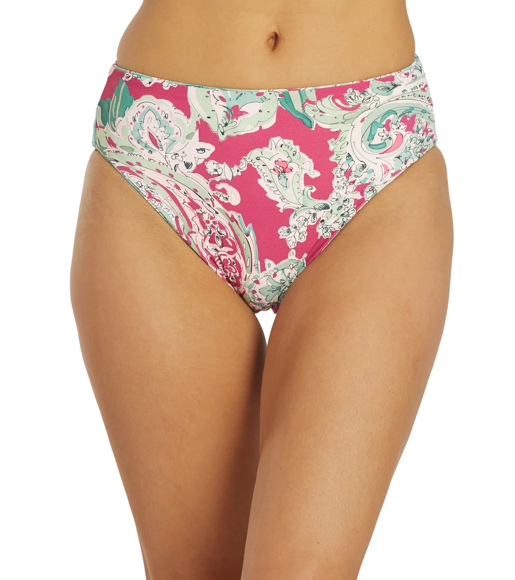 Carmen Marc Valvo Women's Bellagio Paisley Reversible High Bikini Bottom - Image 2