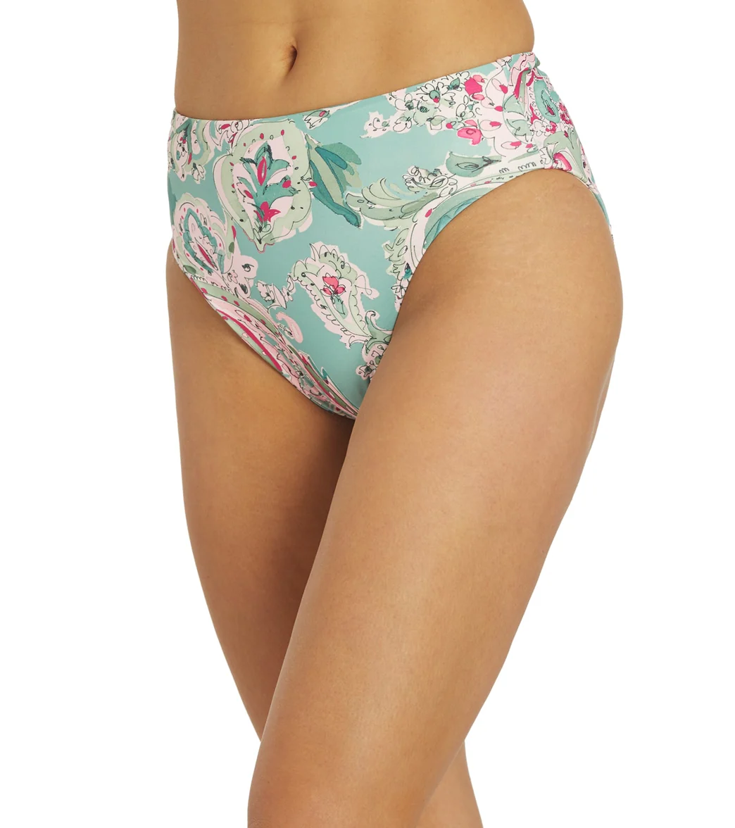 Carmen Marc Valvo Women's Bellagio Paisley Reversible High Bikini Bottom - Image 6