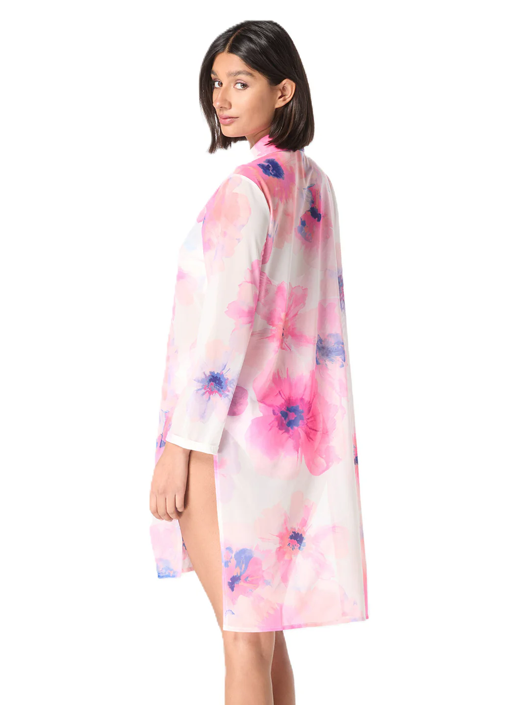 Carmen Marc Valvo Women's Floral Escape Convertible Cover Up Shirt - Image 4