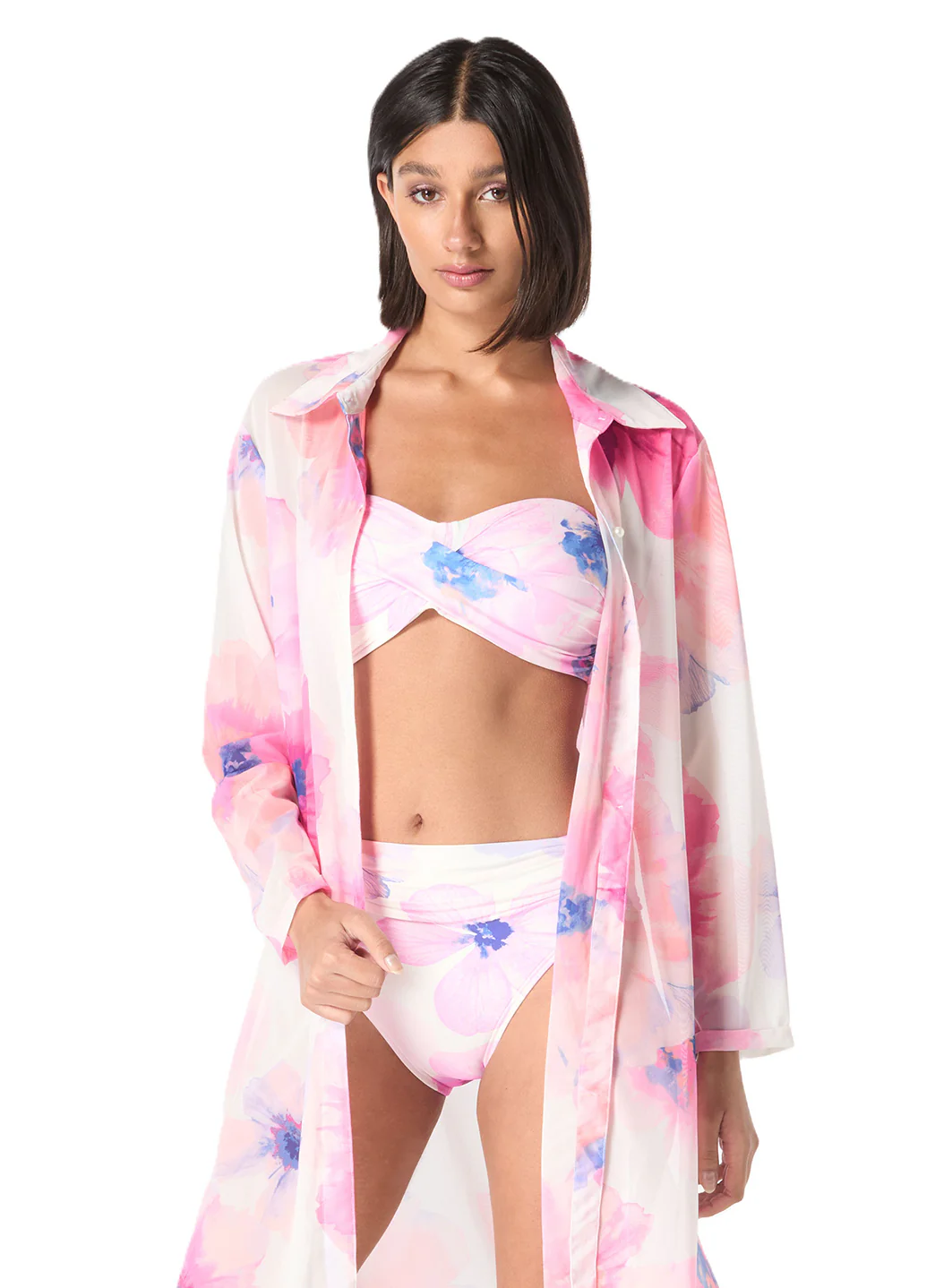 Carmen Marc Valvo Women's Floral Escape Twist Bikini Top - Image 4