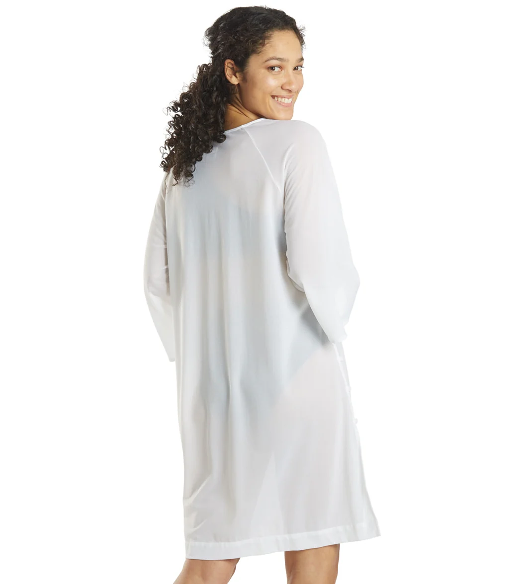 Carmen Marc Valvo Women's Solids Covertible Tie Midi Flutter Sleeves Cover Up Shirt Dress - Image 13