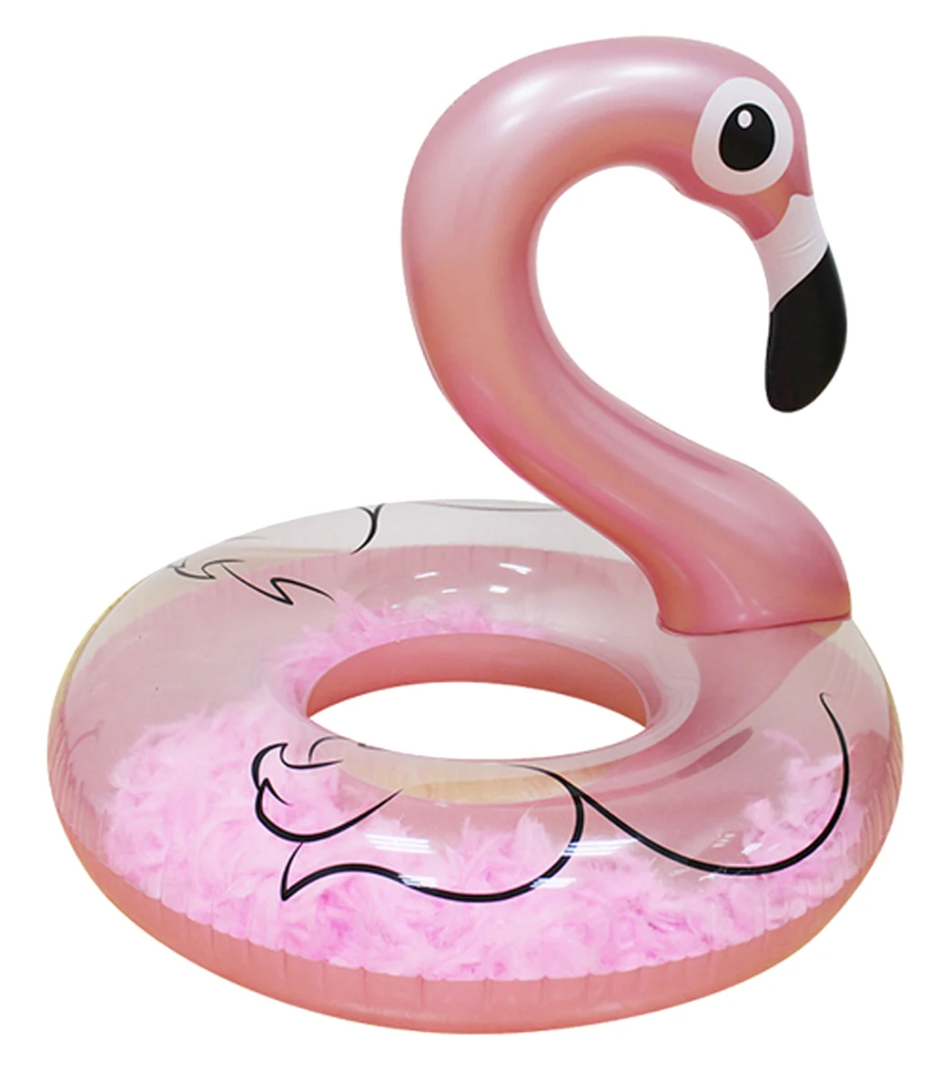 ClubSwim Flamingo Inflatable Pool Swim Float Tube with Feather 40"