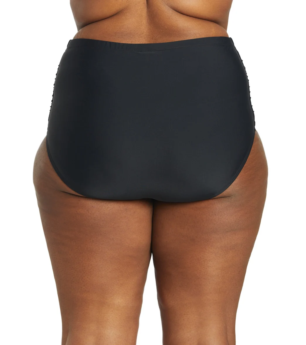 ClubSwim Plus Size Tummy Control Solid High Waist Swim Brief Bottom - Image 5