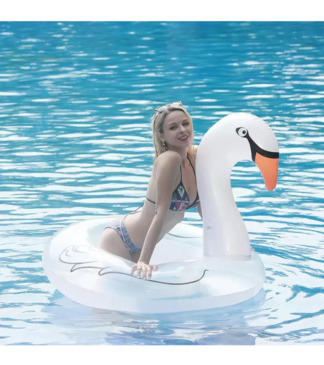 ClubSwim Swan Inflatable Pool Swim Float Tube with Feather 40" - Image 2