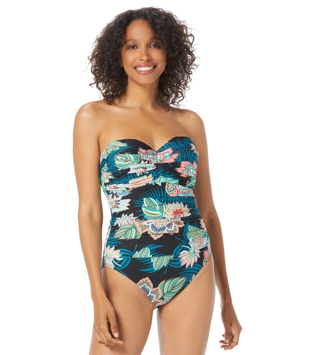 Coco Reef Women's Tropical Lotus Charisma Bra Sized Pleated One Piece Swimsuit (C/D/DD Cup)