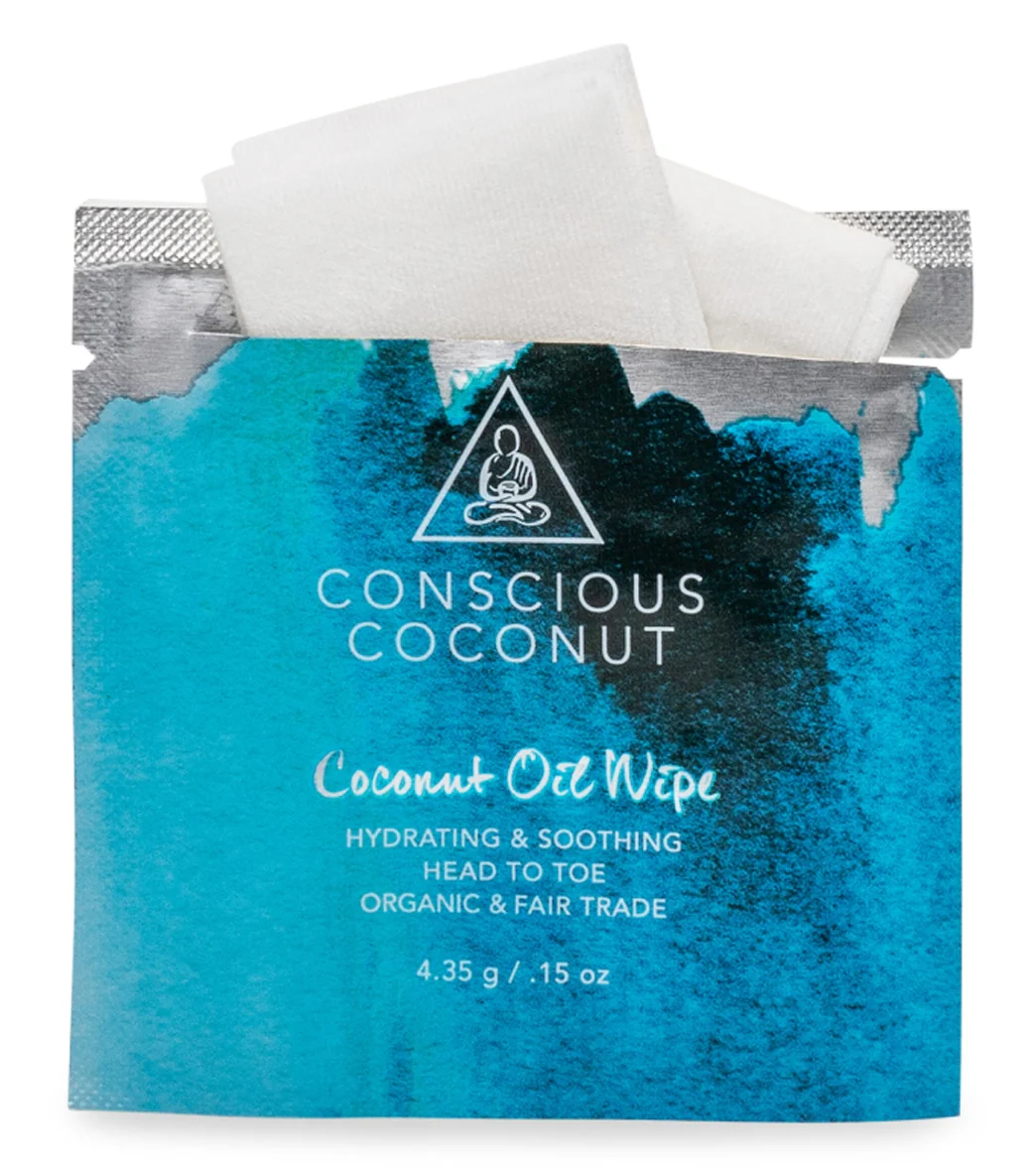 Conscious Coconut Coconut Oil Travel Wipes Box (5 Pack) - Image 2