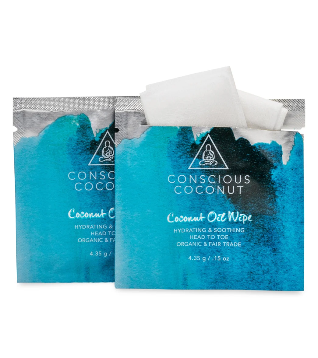 Conscious Coconut Coconut Oil Travel Wipes Box (5 Pack) - Image 3