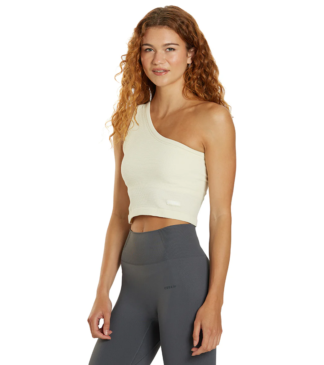 Cream Yoga Joy Tank Bra (One Shoulder) - Image 10