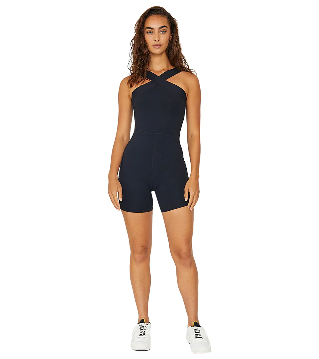 Cream Yoga Rene Cross Neck Bodysuit - Image 4