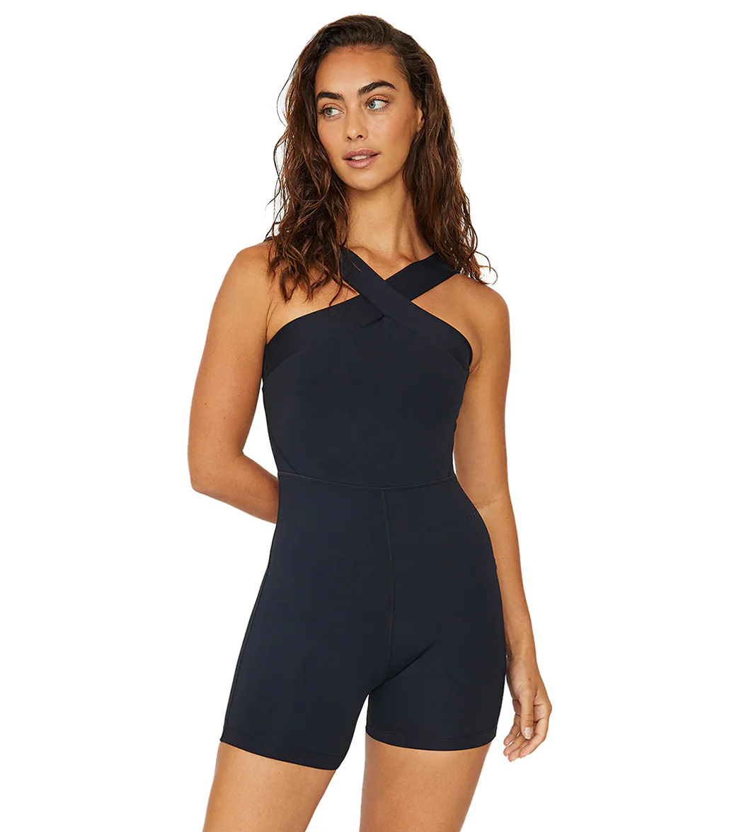Cream Yoga Rene Cross Neck Bodysuit - Image 6