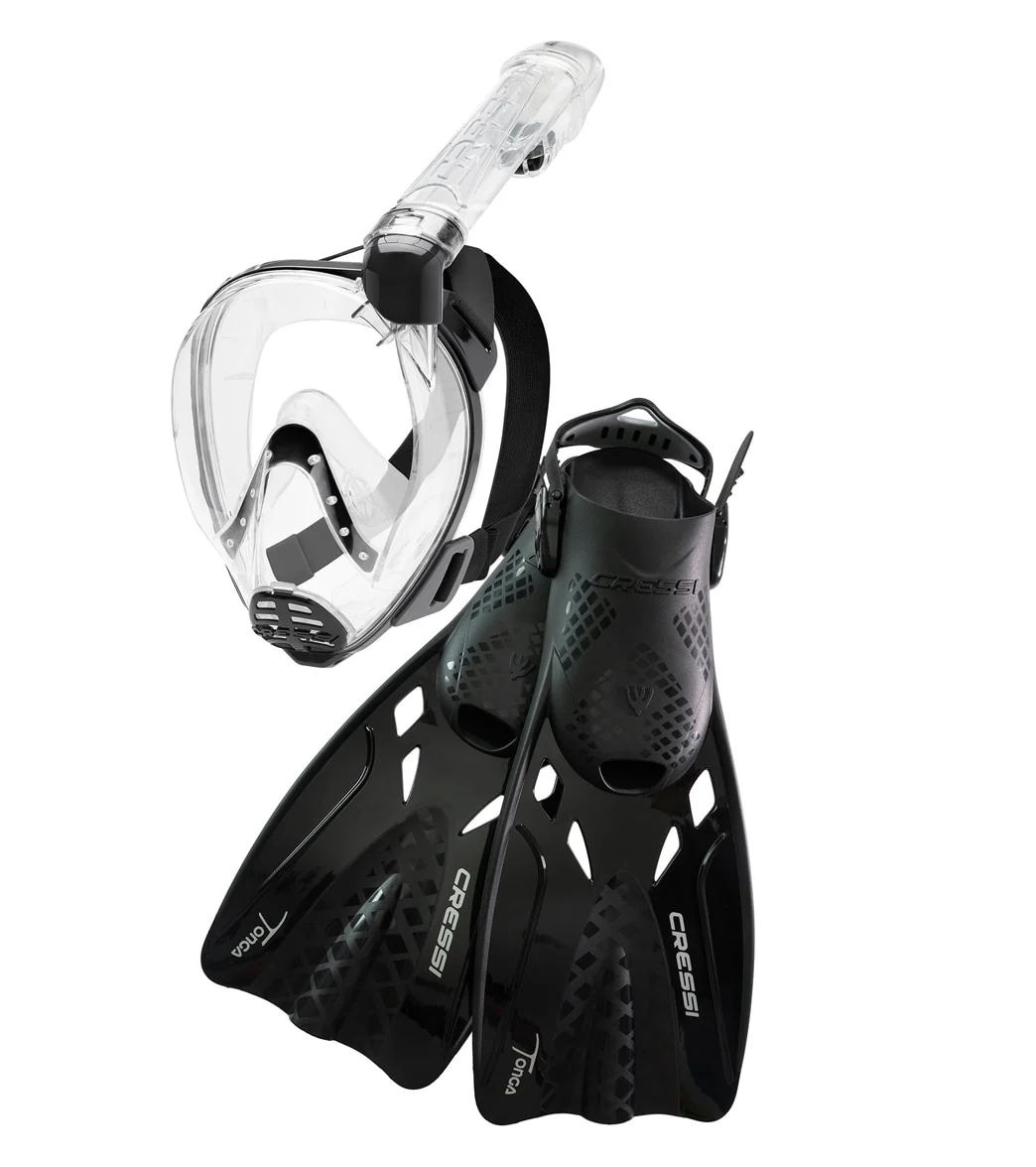 Cressi Baron & Tonga Mask & Fin Snorkel Set - Image 4