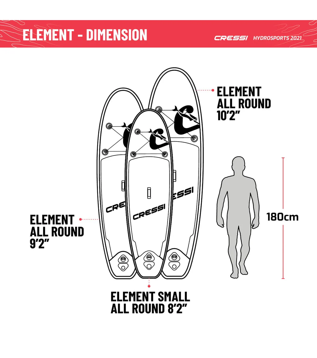 Cressi Element Small All Around 8’2’’ Inflatable SUP Set - Image 7
