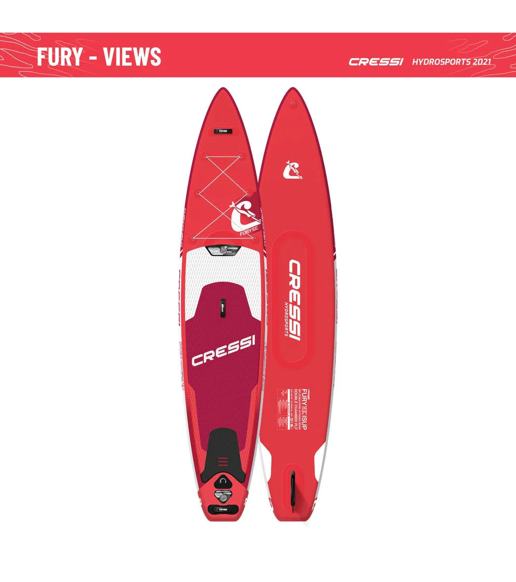 Cressi Set Isup Fury Touring Dc 12’2’' Rosso Inflatable SUP - Image 11