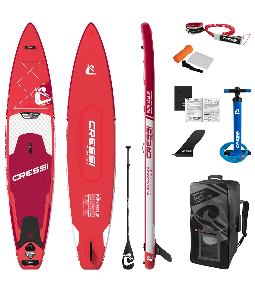 Cressi Set Isup Fury Touring Dc 12’2’' Rosso Inflatable SUP - Image 17