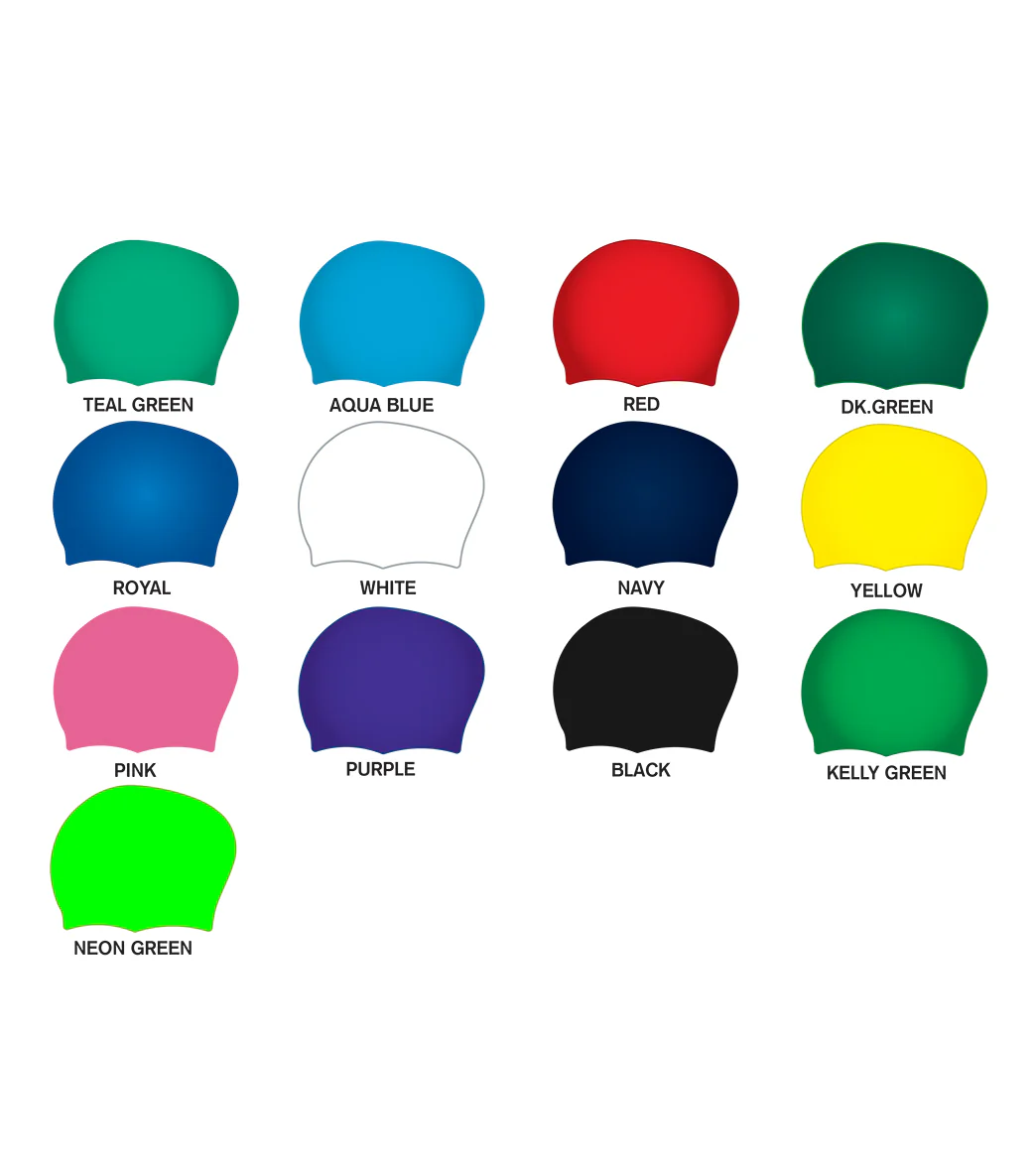 Custom Long Hair Silicone Swim Cap - Image 23