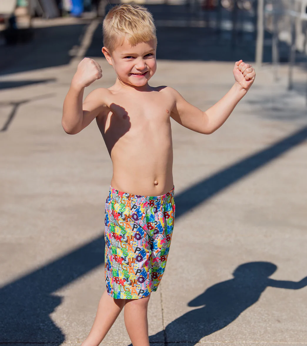 Doflin Boys' Printed Elastic Waist Swim Trunks (Toddler, Little Kid) - Image 3