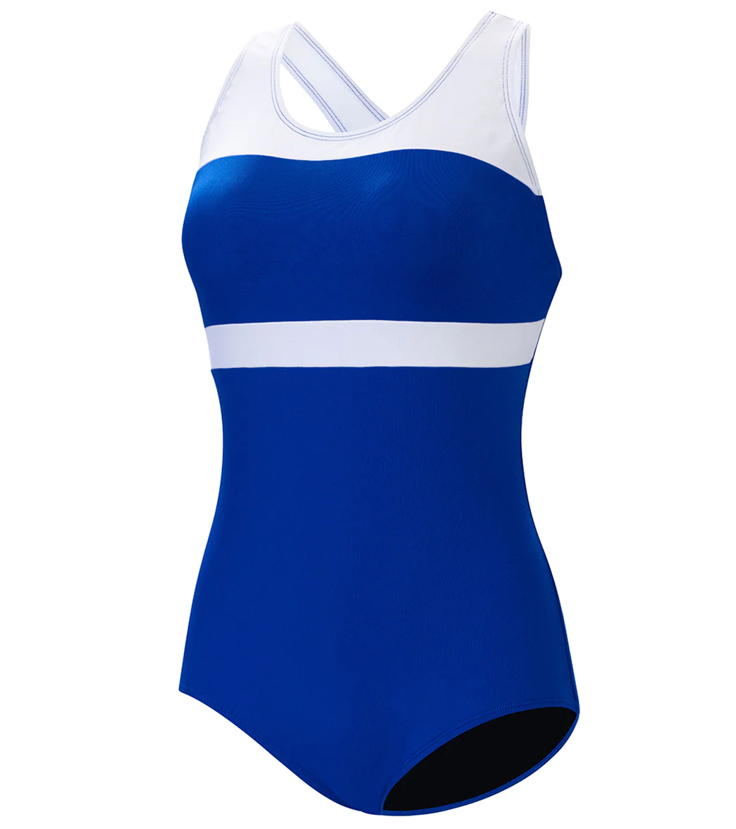Dolfin Aquashape Women's Color Block Conservative One Piece Swimsuit - Image 6
