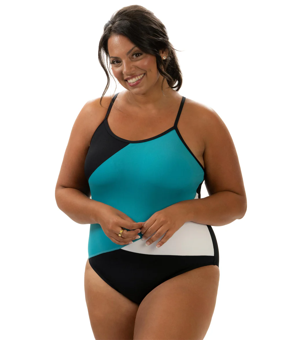 Dolfin Aquashape Women's Color Block Moderate One Piece Swimsuit - Image 3