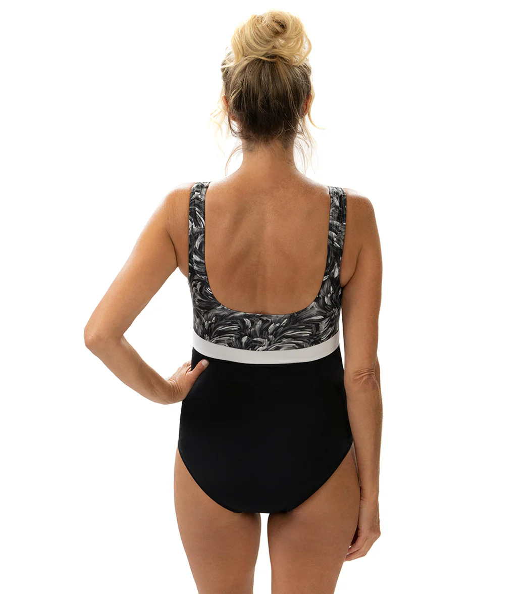 Dolfin Aquashape Women's Color Block Moderate Scoop Back One Piece Swimsuit - Image 2