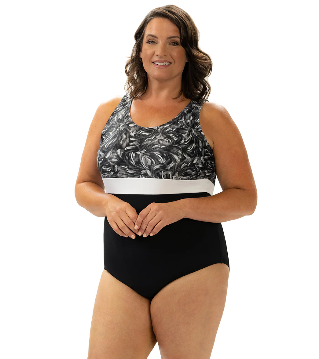 Dolfin Aquashape Women's Color Block Moderate Scoop Back One Piece Swimsuit - Image 4