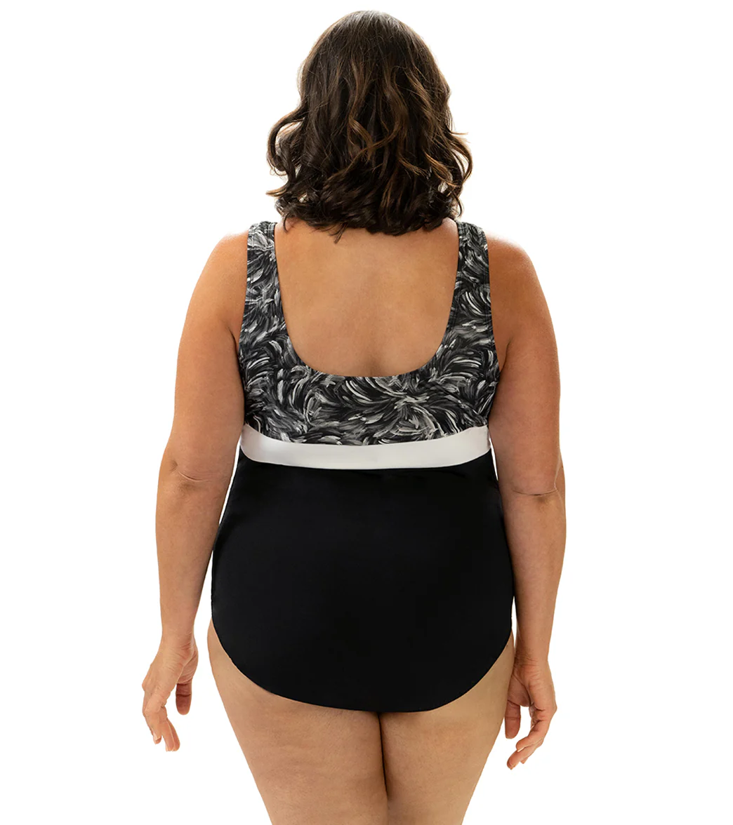 Dolfin Aquashape Women's Color Block Moderate Scoop Back One Piece Swimsuit - Image 5