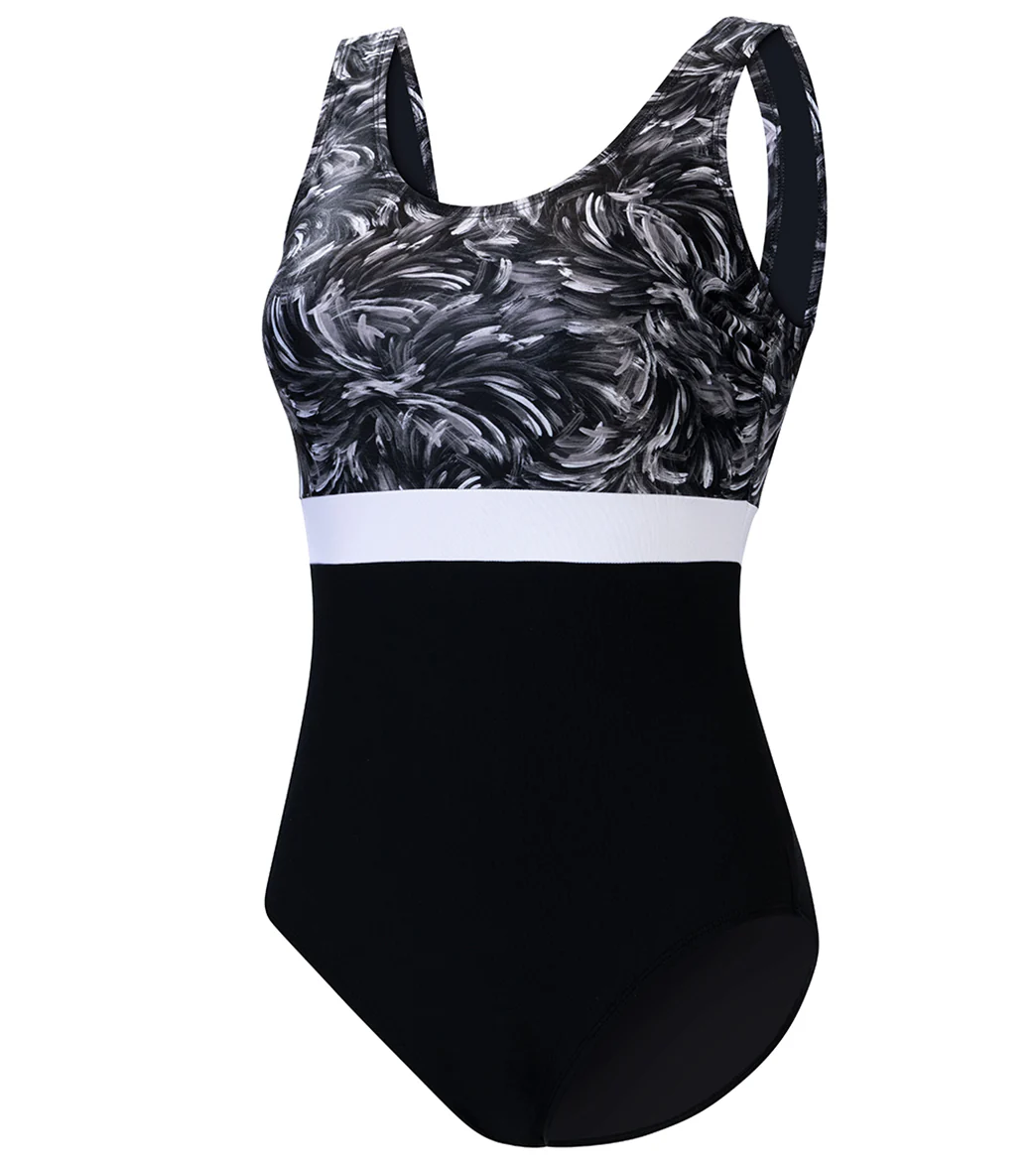 Dolfin Aquashape Women's Color Block Moderate Scoop Back One Piece Swimsuit - Image 6