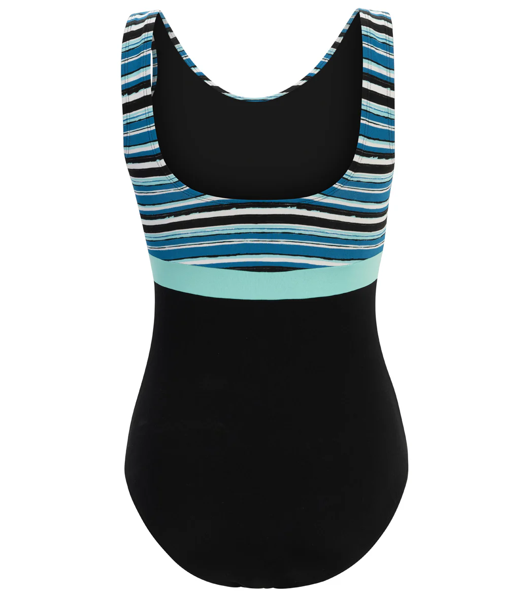 Dolfin Aquashape Women's Color Block Scoop Back One Piece Swimsuit - Image 6