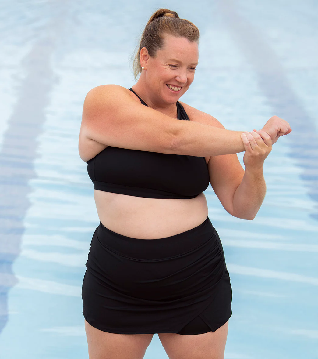 Dolfin Aquashape Women's High Waisted Wrap Front Swim Skort - Image 12