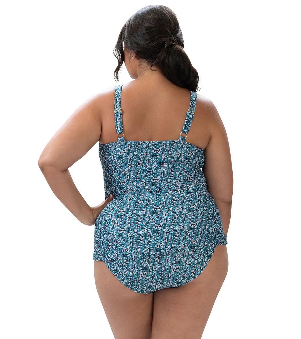 Dolfin Aquashape Women's Printed Wrap Tankini Top - Image 6