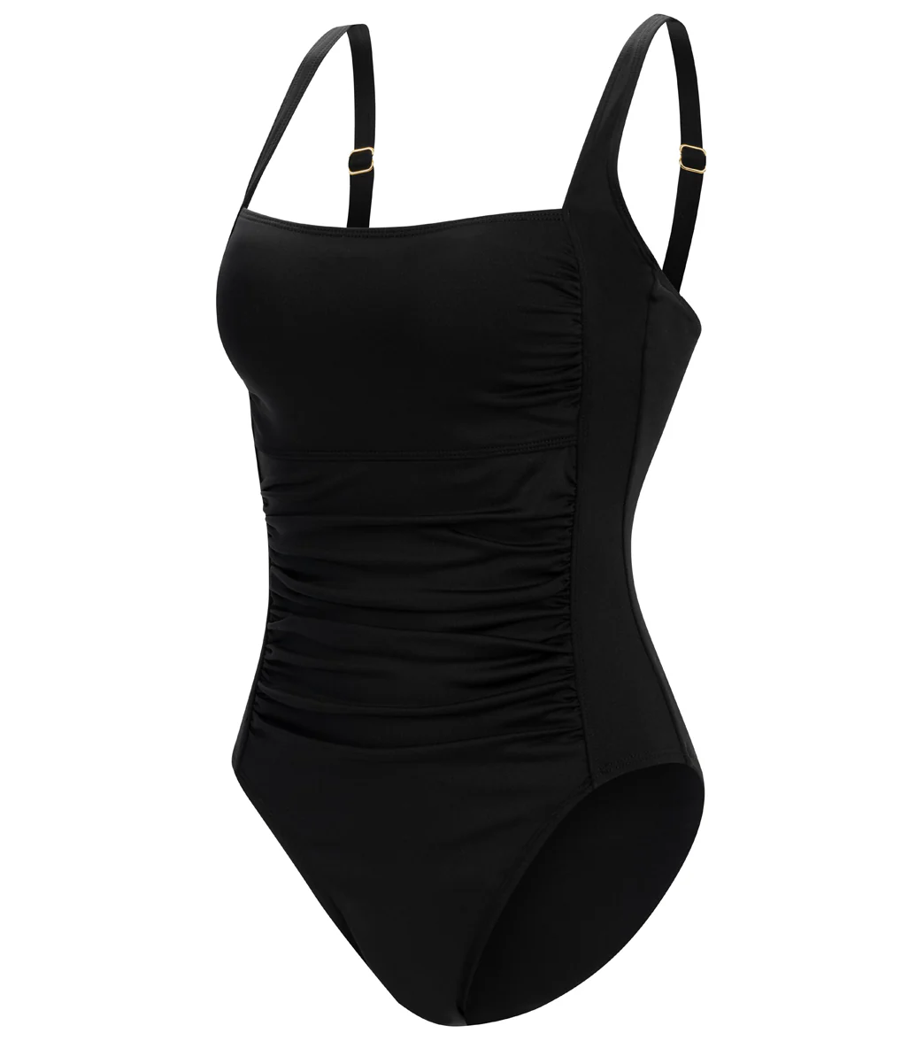 Dolfin Aquashape Women's Solid Moderate Square Neck One Piece Swimsuit - Image 5