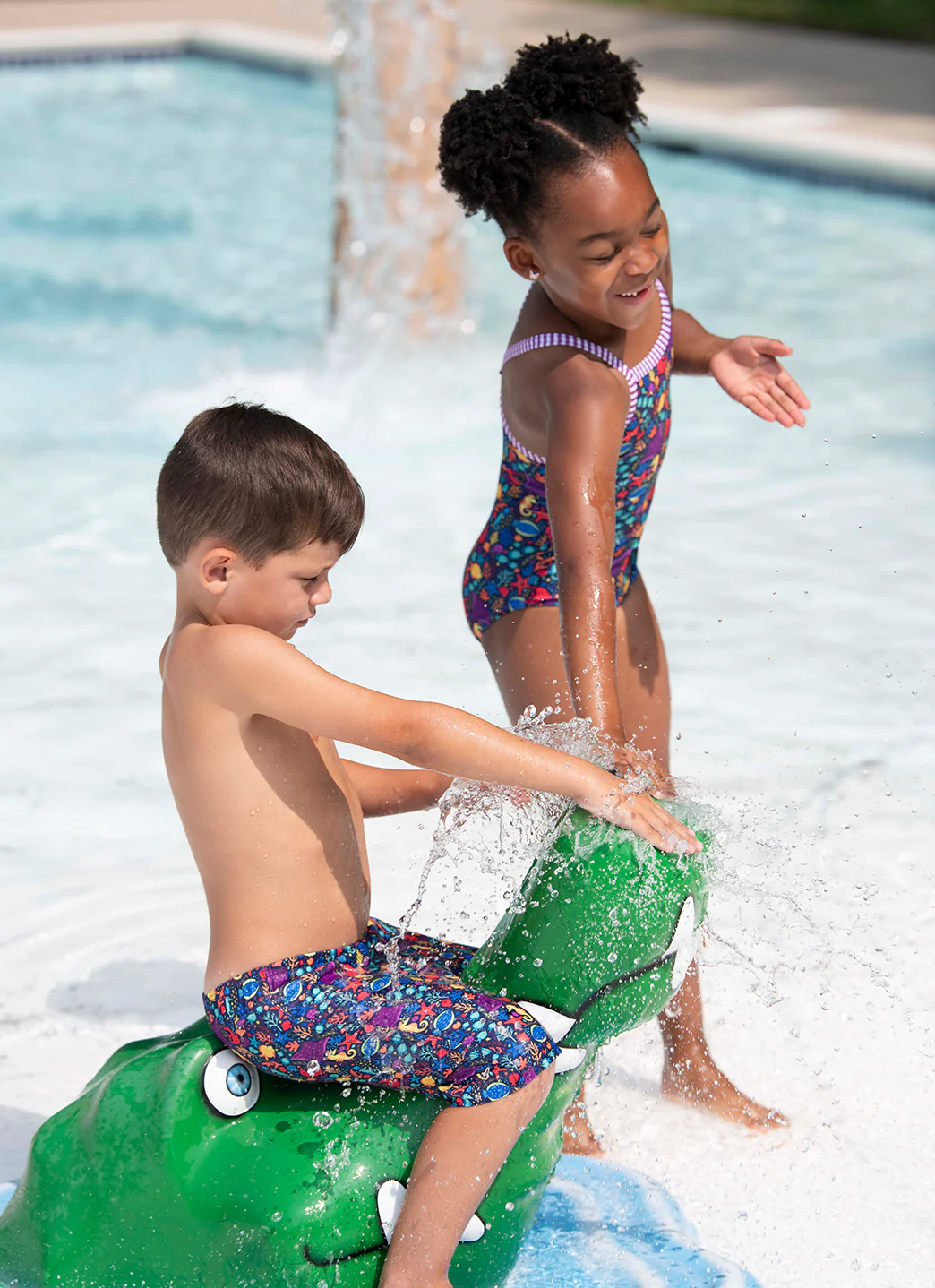 Dolfin Boys' Little Fish Print Swim Trunks (Toddler, Little Kid) - Image 6
