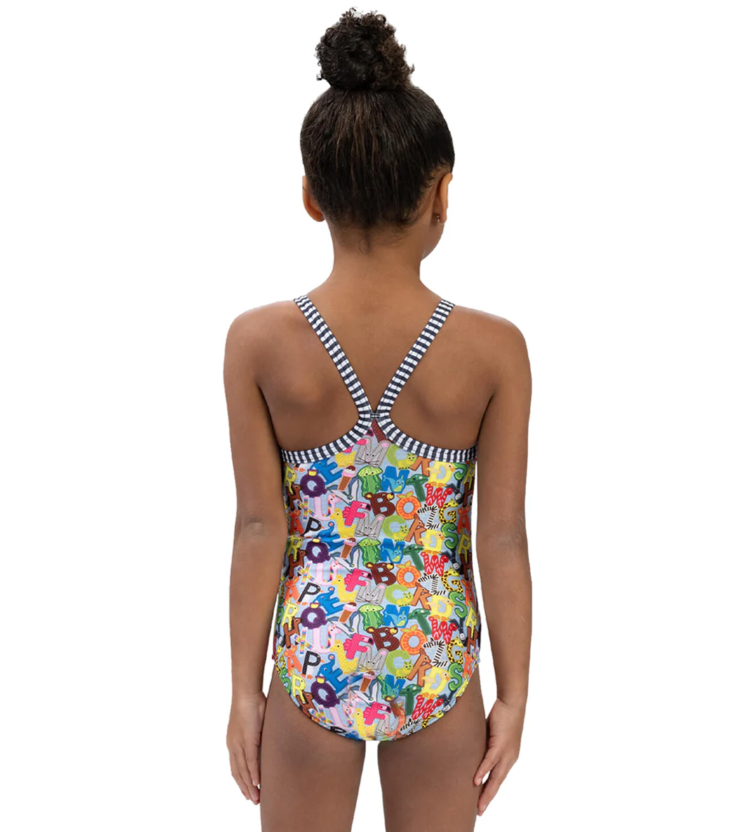 Dolfin Girls' Alphabet Printed One Piece Swimsuit (Toddler, Little Kid) - Image 16