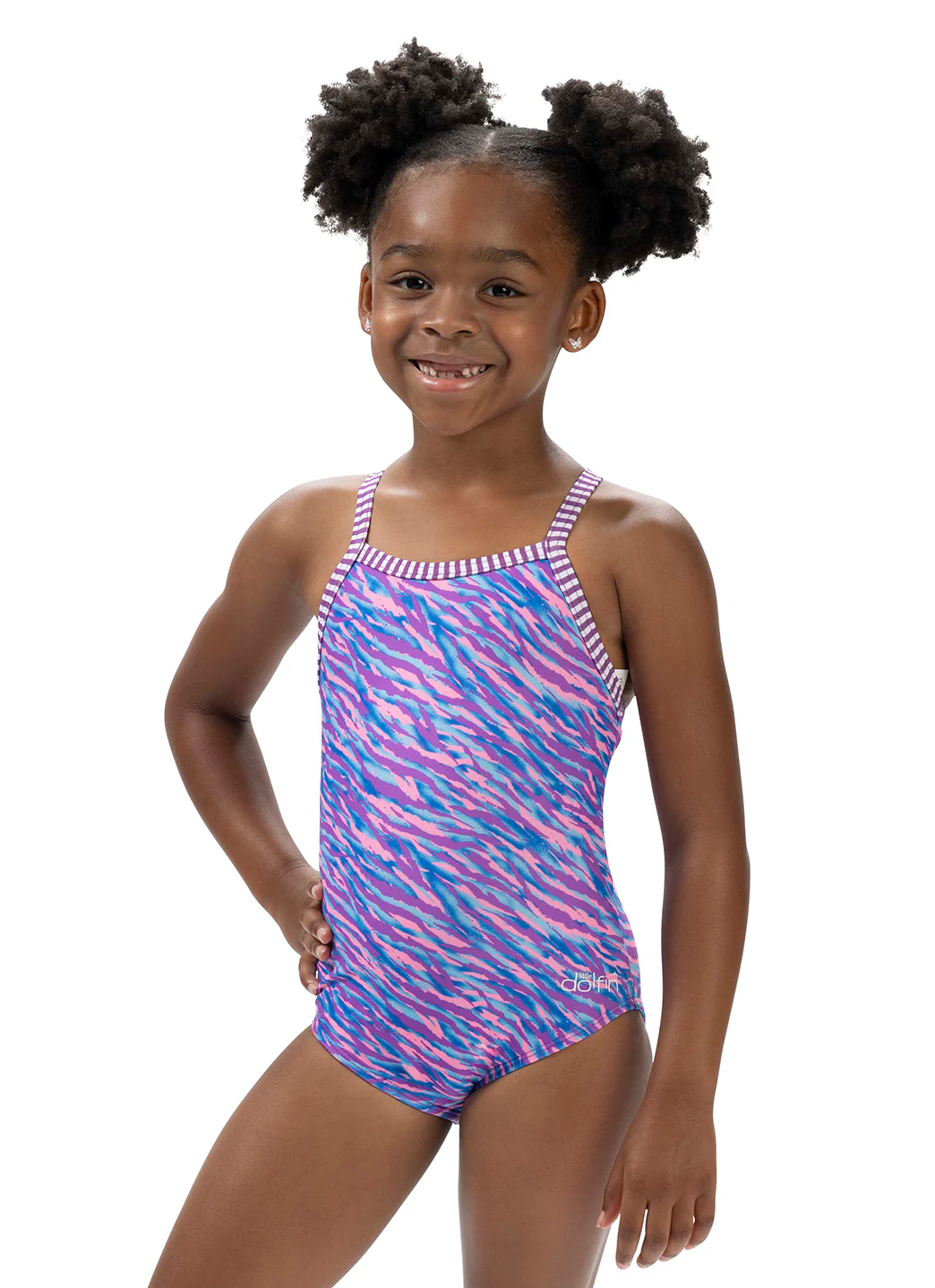 Dolfin Girls' Aurora Print One Piece Swimsuit (Toddler, Little Kid) - Image 3