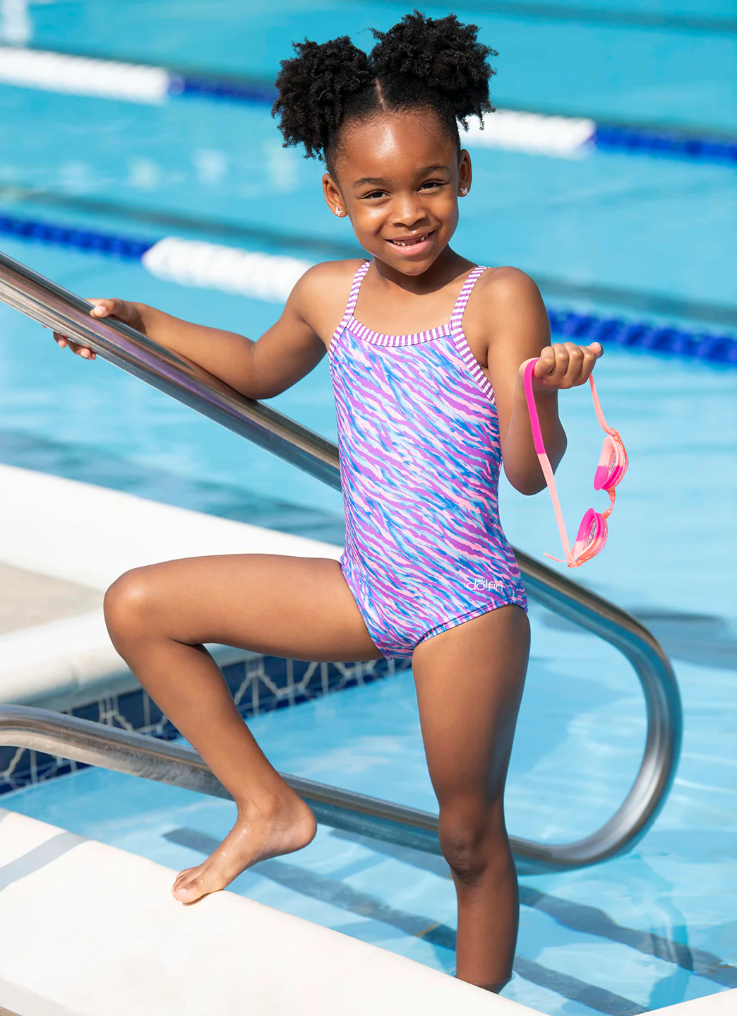 Dolfin Girls' Aurora Print One Piece Swimsuit (Toddler, Little Kid) - Image 7