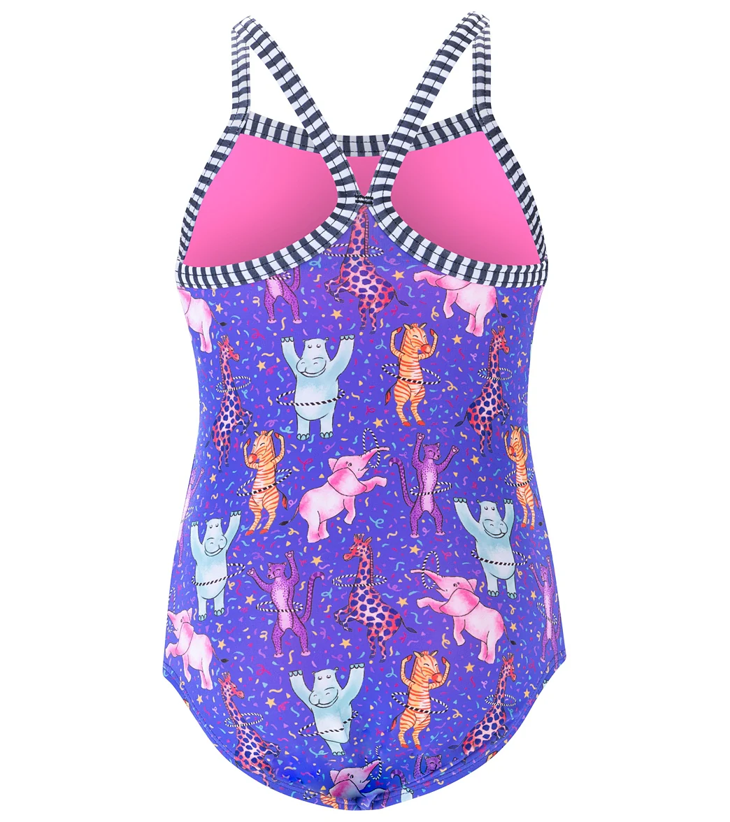 Dolfin Girls' Dancin' Feet Printed One Piece Swimsuit (Little Kid) - Image 5