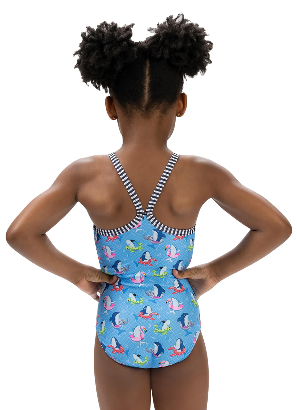 Dolfin Girls' Fin Floats Print One Piece Swimsuit (Toddler, Little Kid) - Image 3