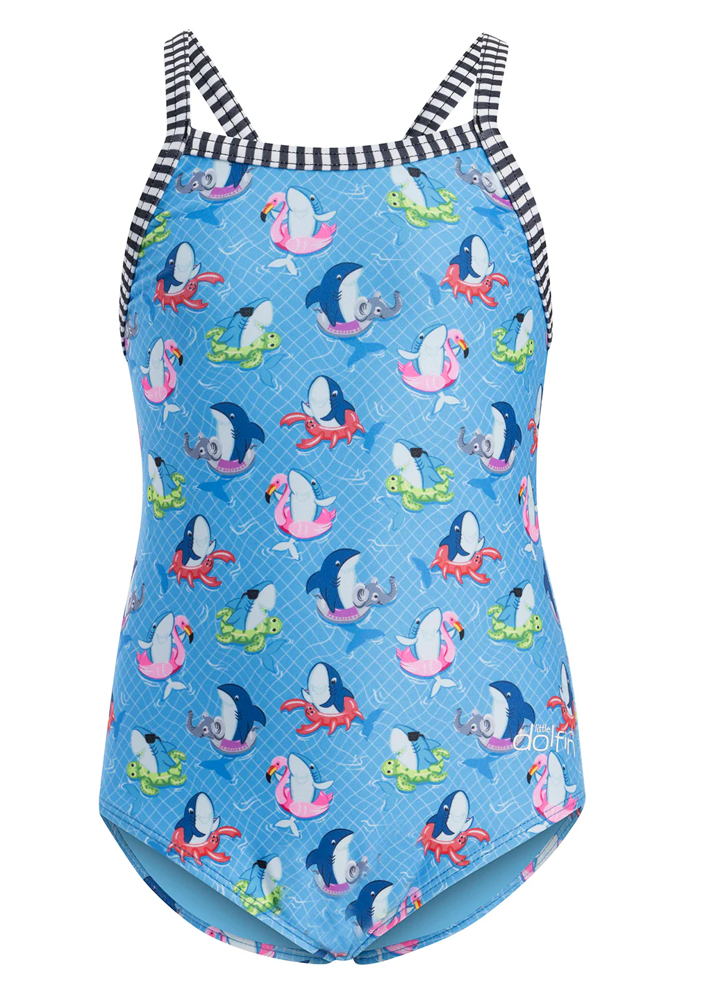 Dolfin Girls' Fin Floats Print One Piece Swimsuit (Toddler, Little Kid) - Image 4