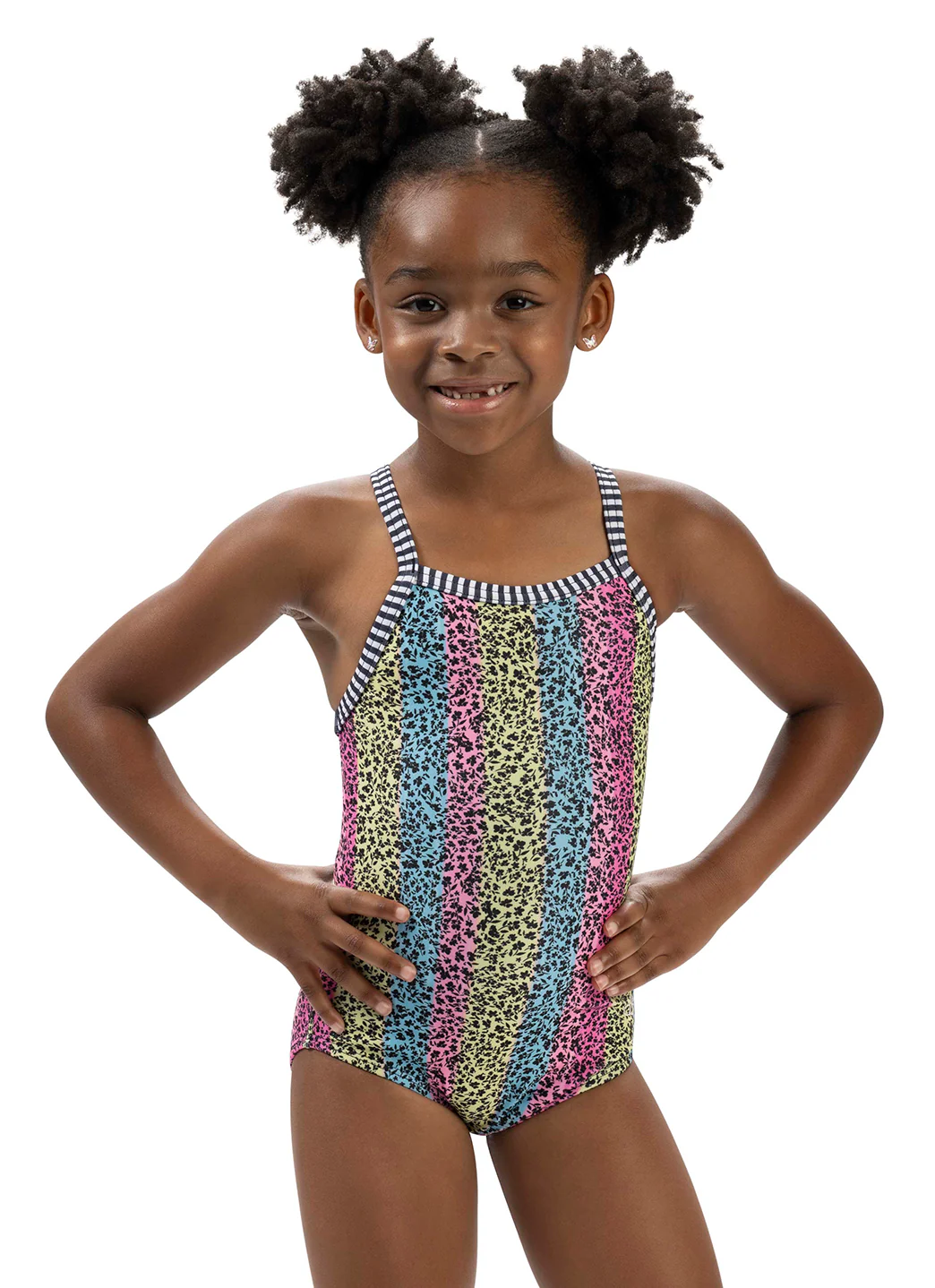 Dolfin Girls' Floret Print One Piece Swimsuit (Toddler, Little Kid) - Image 2