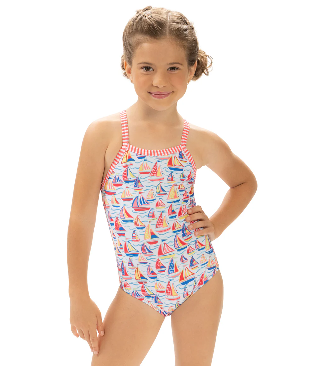 Dolfin Girls' High Tide Printed One Piece Swimsuit (Little Kid) - Image 10