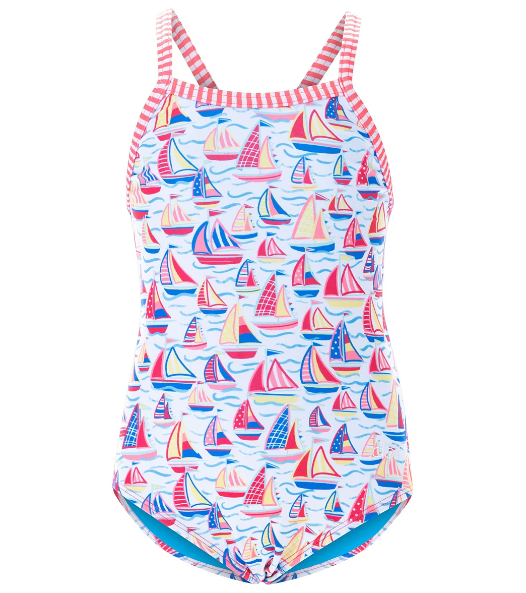 Dolfin Girls' High Tide Printed One Piece Swimsuit (Little Kid) - Image 4