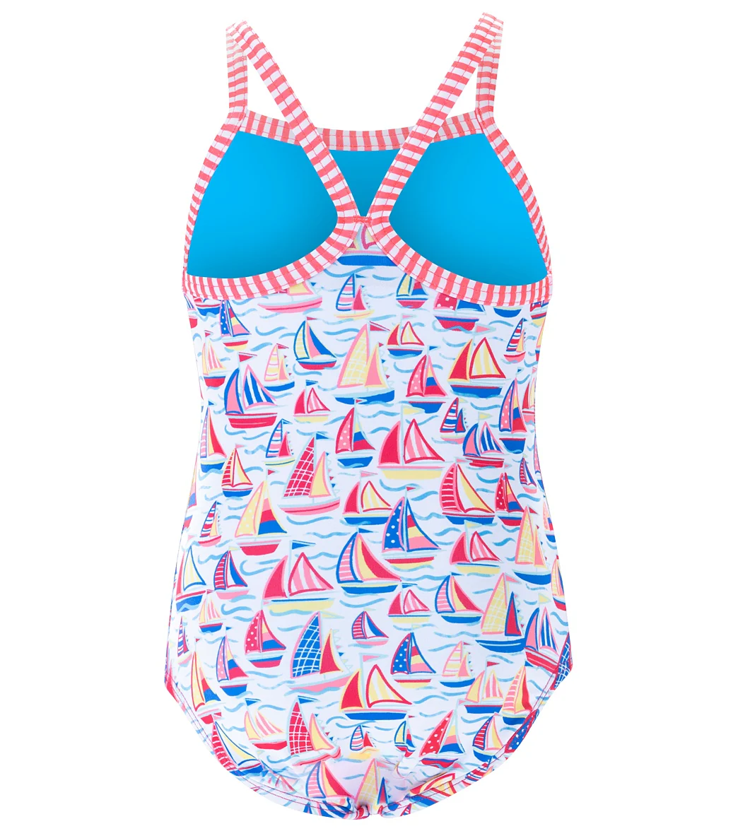 Dolfin Girls' High Tide Printed One Piece Swimsuit (Little Kid) - Image 6