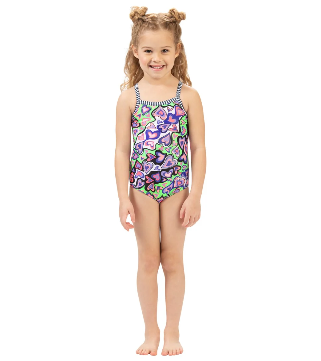 Dolfin Girls' I Heart U One Piece Swimsuit (Toddler, Little Kid) - Image 3